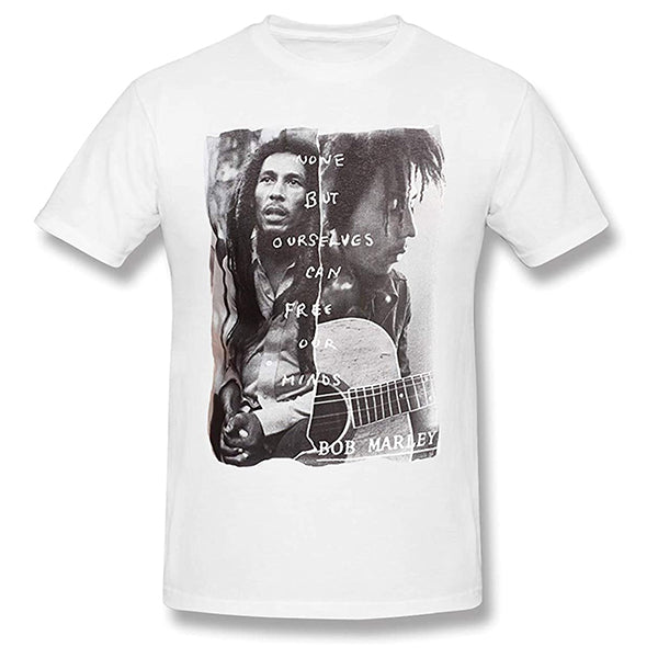 Bob Marley None But Ourselves Can Free Our Minds White Short Sleeve T-Shirt