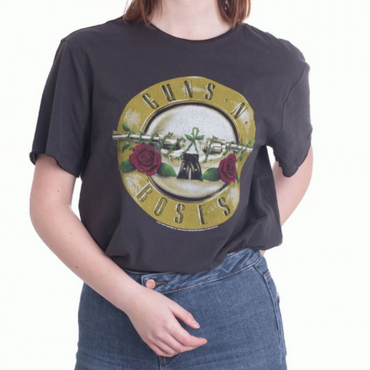 Guns N' Roses - Drum (Bullet) Vintage Charcoal T-shirt