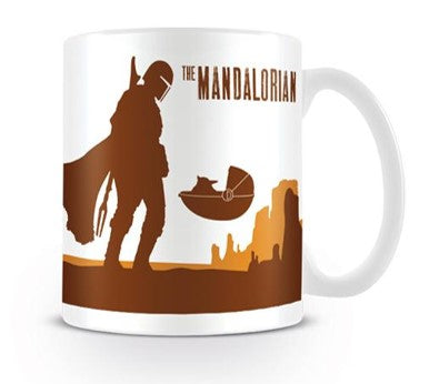 The Mandalorian This is the Way (Mandalorian and Baby Yoda Silhouette) Design Star Wars Licensed White 315 ml Ceramic Everyday Mug