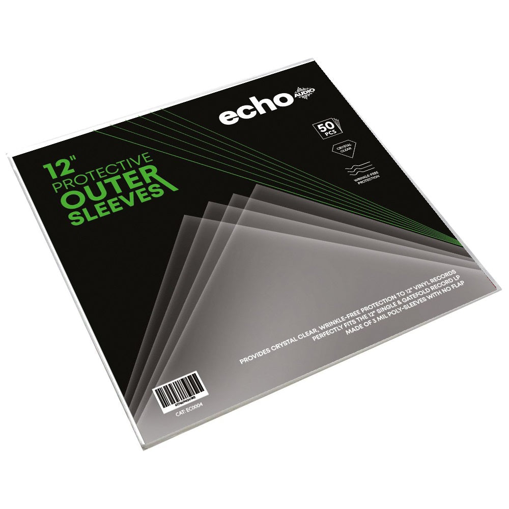 Echo Audio 12 Inch Vinyl Record Outer Sleeves | 3 mil Thick | 12.75 x 12.75 in