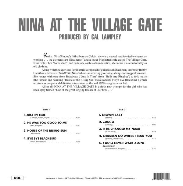 Nina Simone - At The Village Gate - LP