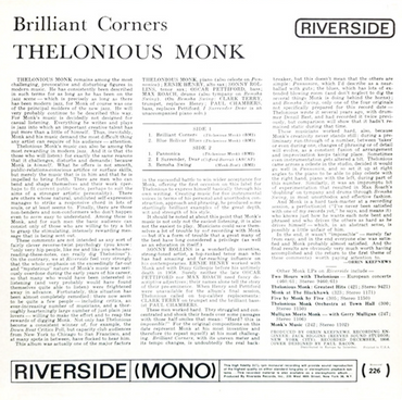 Thelonious Monk & Sonny Rollins - Brillant Corners (Blue Vinyl) - LP
