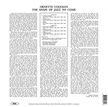 Ornette Coleman - The Shape Of Jazz To Come (Blue Vinyl) - LP