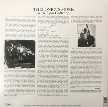 Thelonious Monk & John Coltrane - Thelonious Monk With John Coltrane (Opaque Oxblood Colour Vinyl) - LP