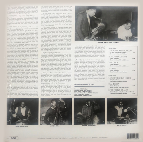 Duke Ellington & John Coltrane - Duke & John (Opaque Aqua Blue Vinyl) - LP