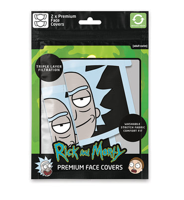 Rick and Morty (Rick) Adult Size Officially Licensed Face Mask (2pcs)