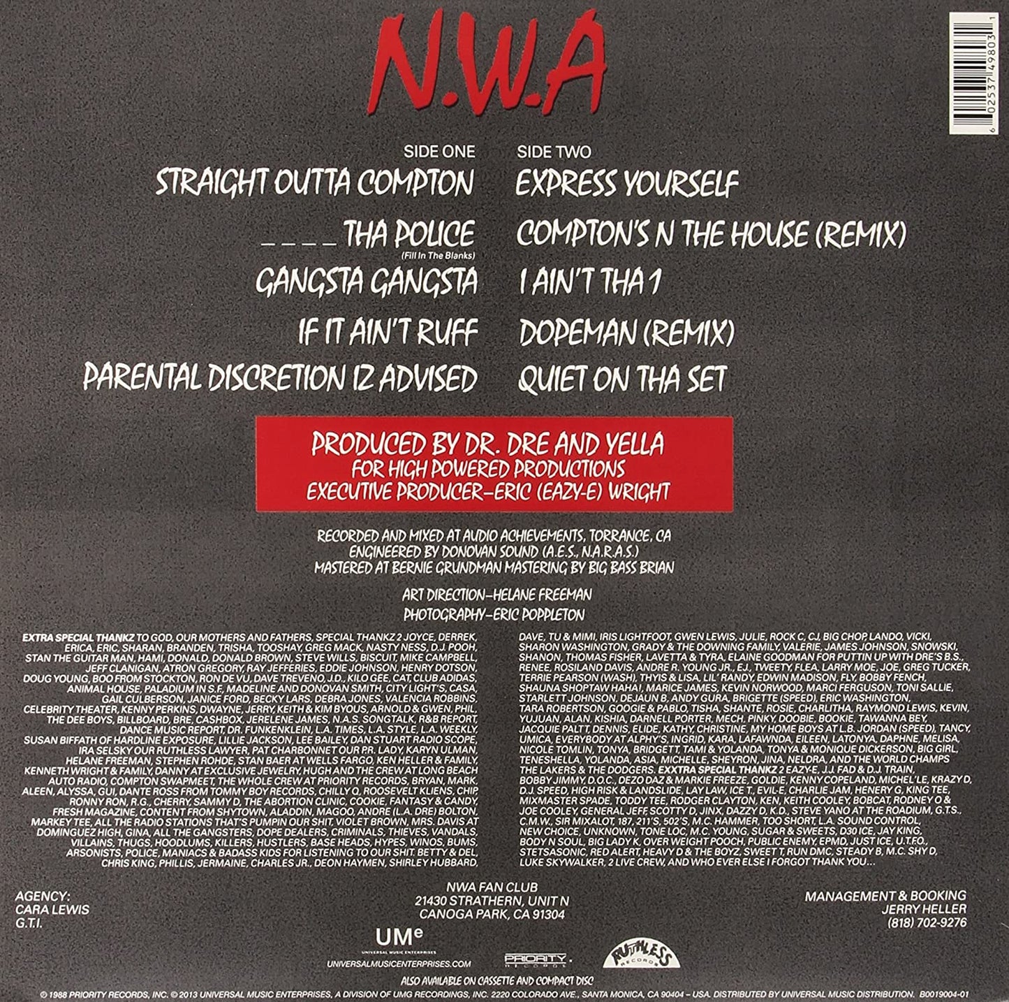 N.W.A - Straight Outta Compton - LP