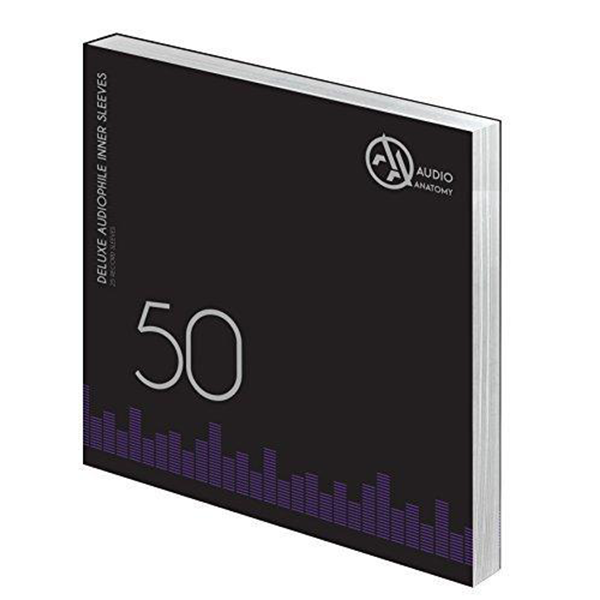 Audio Anatomy - 50 WHITE LP - 12 Inch Inner Sleeves Audiophile DeLuxe Poly-Lined double center hole