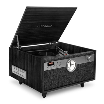 Victrola Century Signature 6 in 1 Music Center With Clock - Black