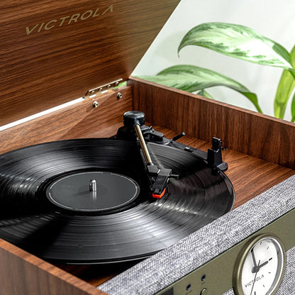 Victrola Century Signature 6 in 1 Music Center With Clock - Walnut