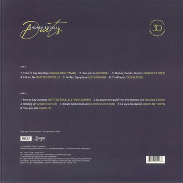 Shop Andrea Bocelli - Duets - 30th Anniversary (The Highlights) - LP now at cavo online music store dubai