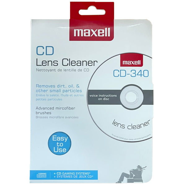 Maxell 190048 CD-340 Laser Lens Cleaner - For Compact Disc, DVD - Game Consoles