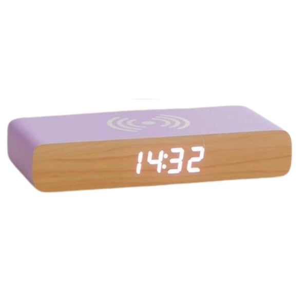 Steepletone Rise Charge Purple - Wireless Charger & Bedside Alarm Clock