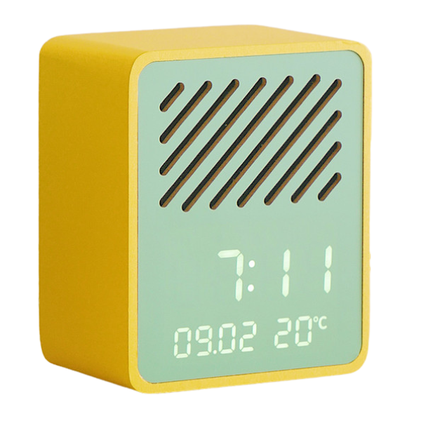 Steepletone Rise Play Yellow - Yellow Cabinet Green Front Colourful Bluetooth Speaker & Bedside Alarm Clock
