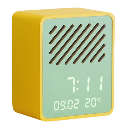 Steepletone Rise Play Yellow - Yellow Cabinet Green Front Colourful Bluetooth Speaker & Bedside Alarm Clock