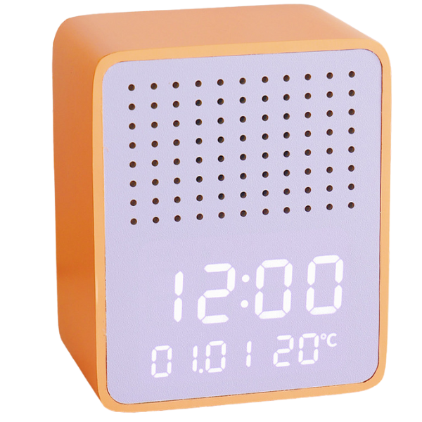 Steepletone Rise Play Orange - Orange Cabinet Purlpe Front Colourful Bluetooth Speaker & Bedside Alarm Clock