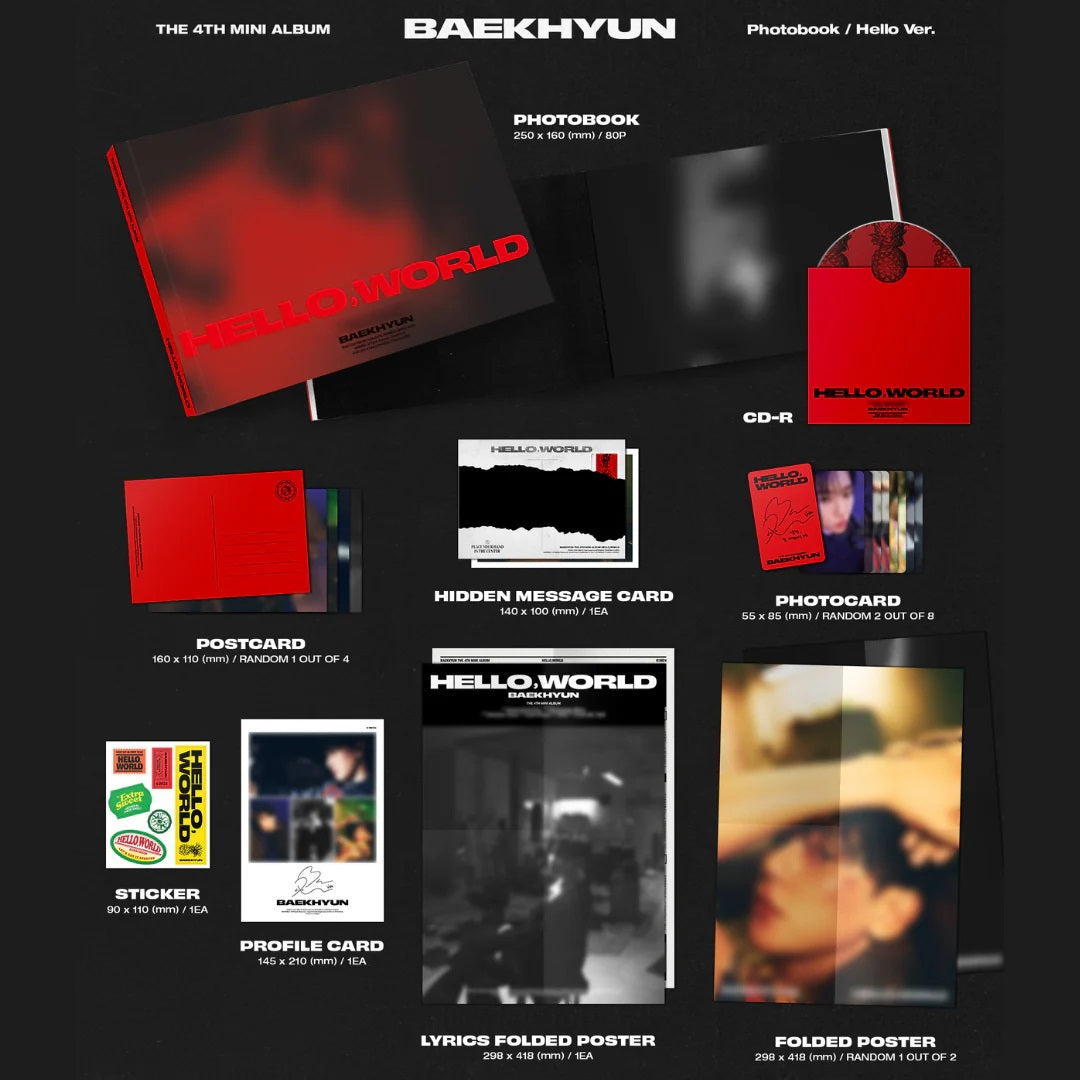 Baek hyun - 4Th Mini Album [Hello, World, Photobook Version] (Hello Ver.) - CD