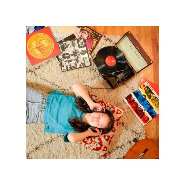 Victrola Journey+ Signature Turntable Record Player Bluetooth Vinyl Streaming 33-1/3, 45 & 78 RPM Suitcase Vinyl Record Player, Bluetooth Connectivity & Built-in Speakers, Stereo RCA Output (Dark Brown)