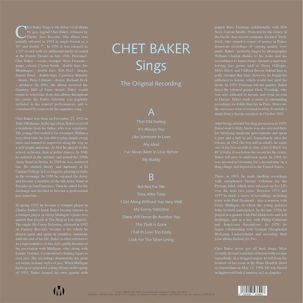 Chet Baker - Chet Baker Sings [The Original Recording]( Limited Editon Gray Marbled Vinyl ) - LP