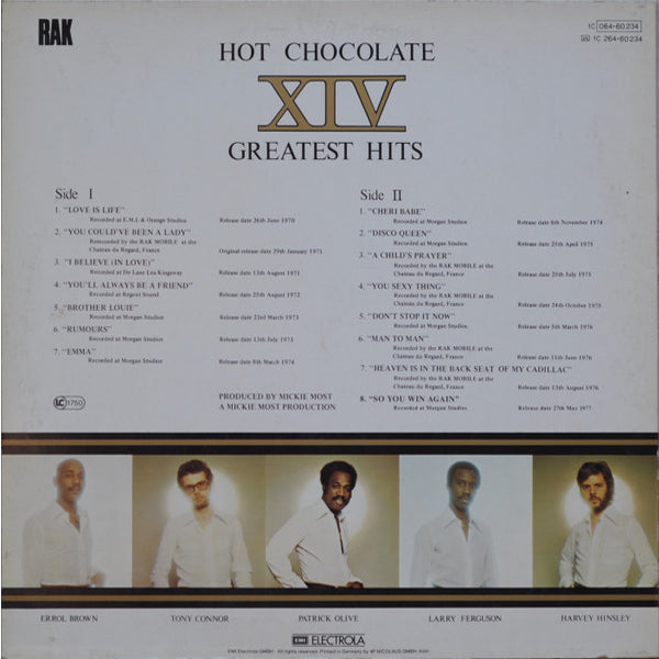 Hot Chocolate - XIV Greatest Hits - LP (Used Vinyl)