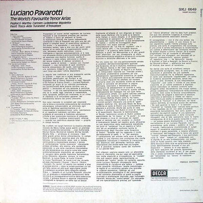 Luciano Pavarotti - The World's Favourite Tenor Arias - LP