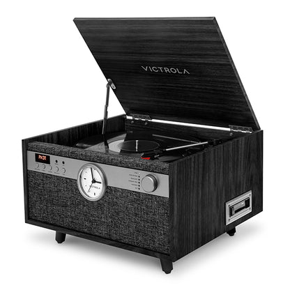 Victrola Century Signature 6 in 1 Music Center With Clock - Black