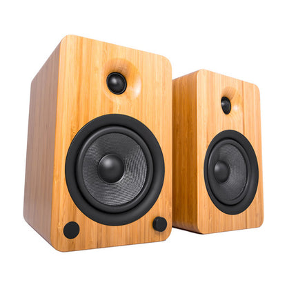 Kanto YU6BAMBOO Bluetooth Powered Speakers - 200 Watts - Phono Preamp (Bamboo)
