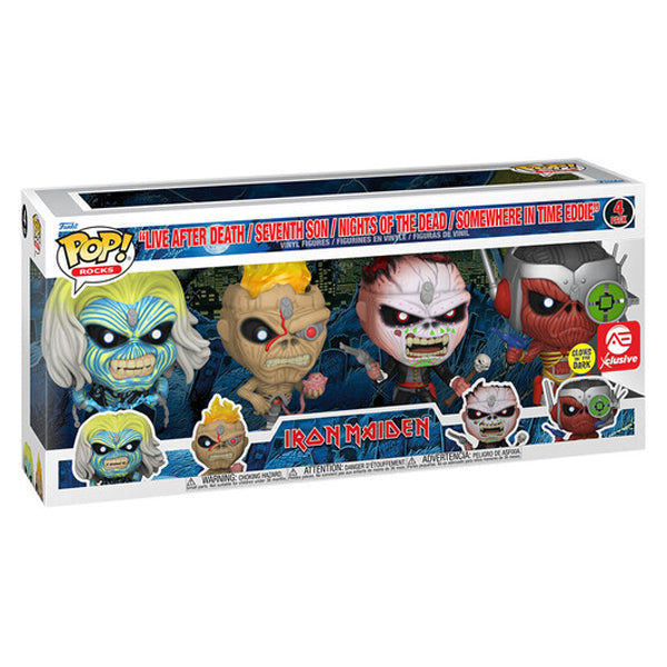 FUNKO POP! ROCKS: Iron Maiden - Eddie 4PK Glow in the Dark Box Set