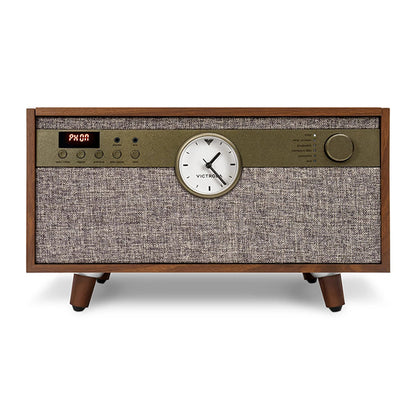 Victrola Century Signature 6 in 1 Music Center With Clock - Walnut