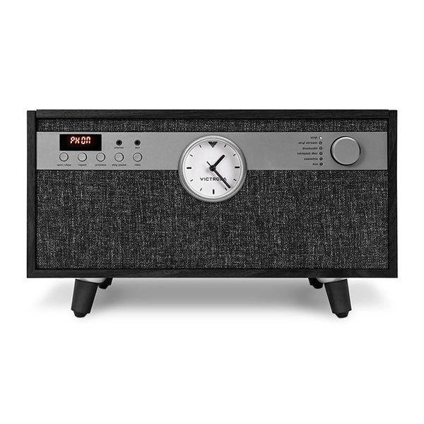 Victrola Century Signature 6 in 1 Music Center With Clock - Black