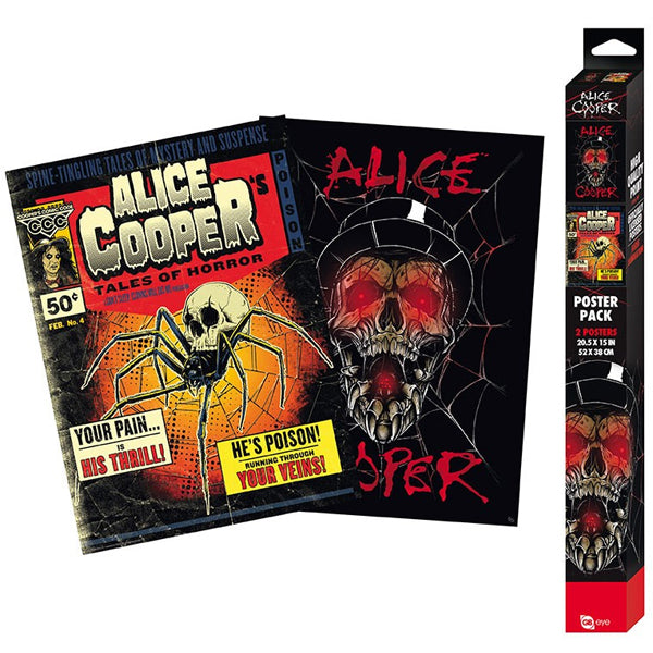 ALICE COOPER - Set 2 Posters Chibi 52x38 - Tales of Horror/Skull