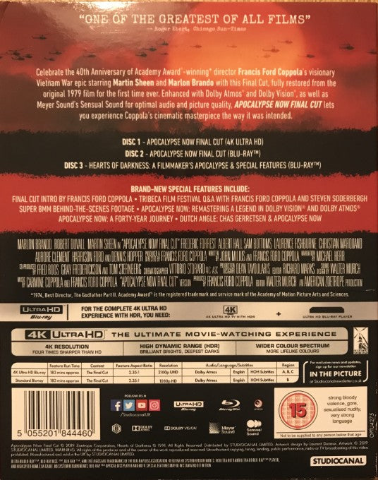 Apocalypse Now:  Final Cut - Blu-Ray 4K