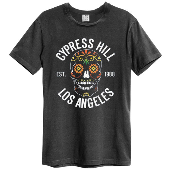 Cypress Hill - Cypress Hill - Floral Skull Amplified Vintage Charcoal T Shirt