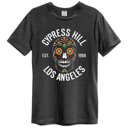 Cypress Hill - Cypress Hill - Floral Skull Amplified Vintage Charcoal T Shirt