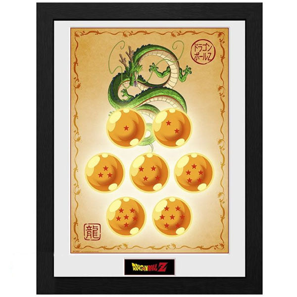 DRAGON BALL - Framed print DBZ/"Dragon Balls" (30x40)