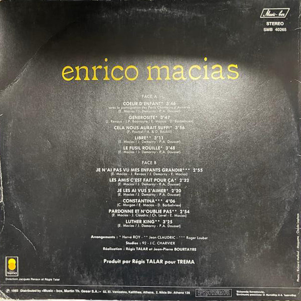 Enrico Macias - Générosité - Fusil Rouillé - LP - (Used Vinyl)