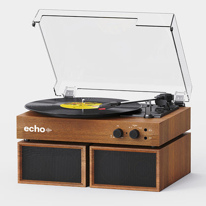 Echo Audio Bluetooth Turntable Player with External Speakers (Frankie)  - Walnut