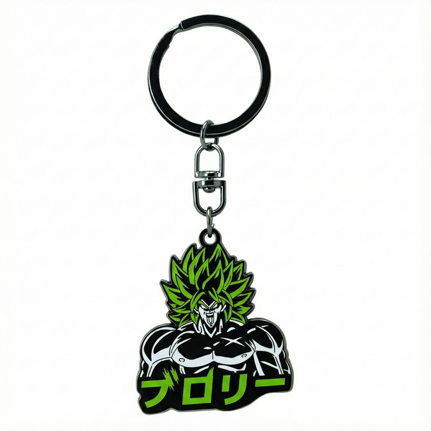 Broly Super Saiyan Design Dragon Ball Super Licensed Black Green High Quality Metal Keychain