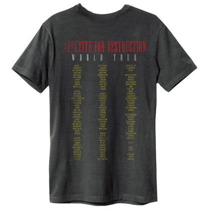 GUNS N ROSES - Guns N Roses Appetite For Destruction Amplified Vintage Charcoal T Shirt. now music store in dubai
