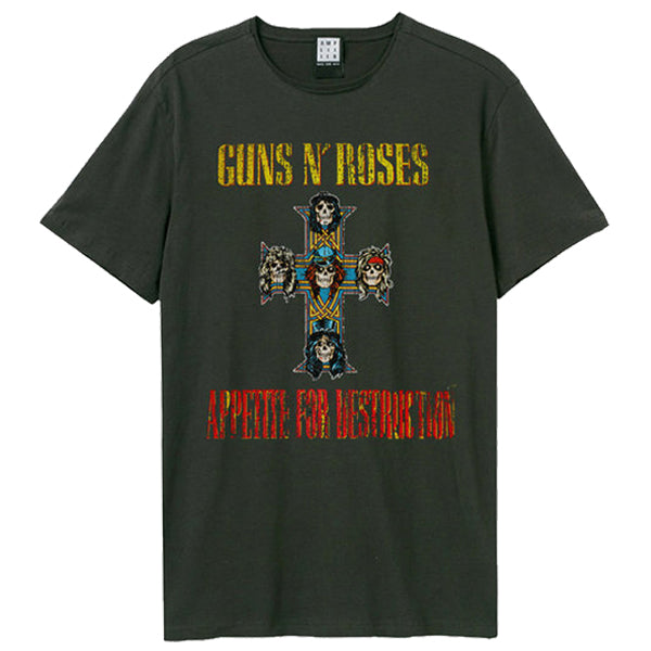 GUNS N ROSES - Guns N Roses Appetite For Destruction Amplified Vintage Charcoal T Shirt. Now online music store in UAE