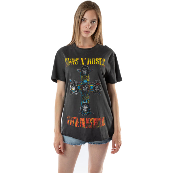 GUNS N ROSES - Guns N Roses Appetite For Destruction Amplified Vintage Charcoal T Shirt. Shop now music store in UAE