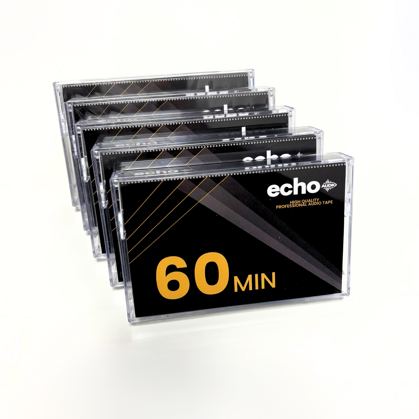 Echo Audio 60 Minute Blank Audio Cassette | Pack of 5 | High Quality Professional Tape Recorder Playback and Recording