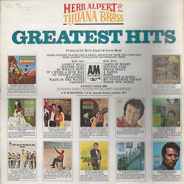 Herb Alpert & The Tijuana Brass - Greatest Hits - Sixteen Great Titles - LP(Used Vinyl)
