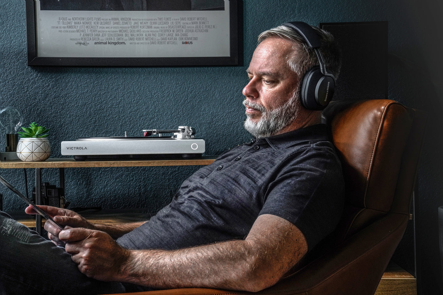 Victrola Hi-Res Silver Vinyl Record Player, Ortofon 2M Red Cartridge, aptX Adaptive Bluetooth Connectivity