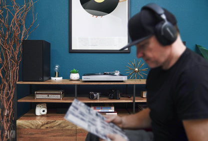 Victrola Hi-Res Silver Vinyl Record Player, Ortofon 2M Red Cartridge, aptX Adaptive Bluetooth Connectivity