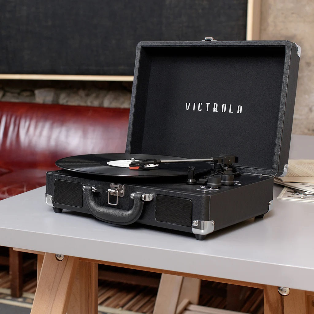 Victrola Journey Portable Suitcase (Black) VSC-550BT Bluetooth Turntable Music Centre