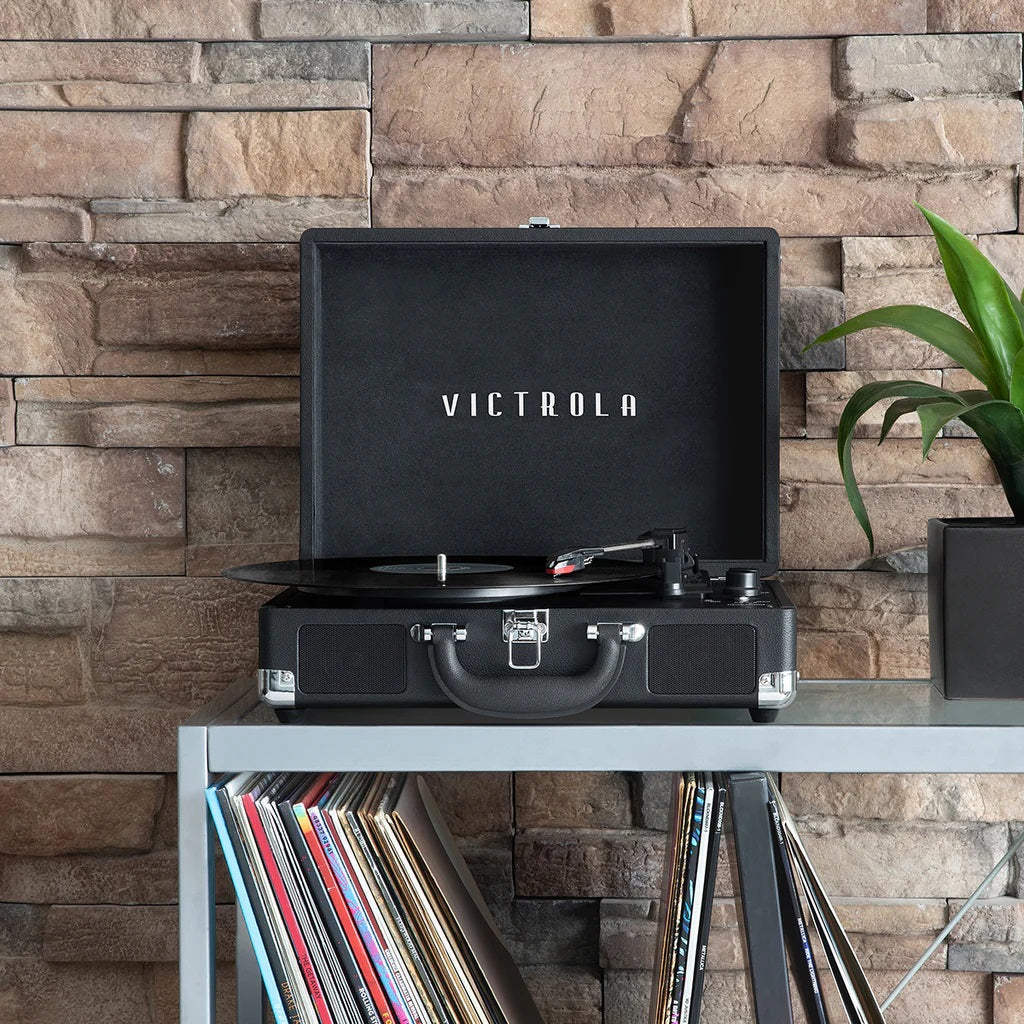 Victrola Journey Portable Suitcase (Black) VSC-550BT Bluetooth Turntable Music Centre