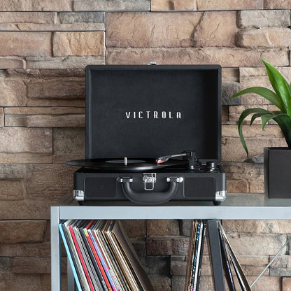 Victrola Journey Portable Suitcase (Black) VSC-550BT Bluetooth Turntable Music Centre