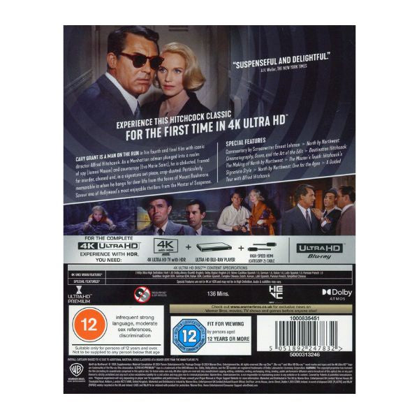 شمالاً نحو الشمال الغربي (ألفريد هيتشكوك) - دقة 4K فائقة الوضوح