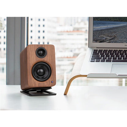Kanto YU2WALNUT Powered Desktop Speakers - 100 Watts - Amplifier (Walnut)
